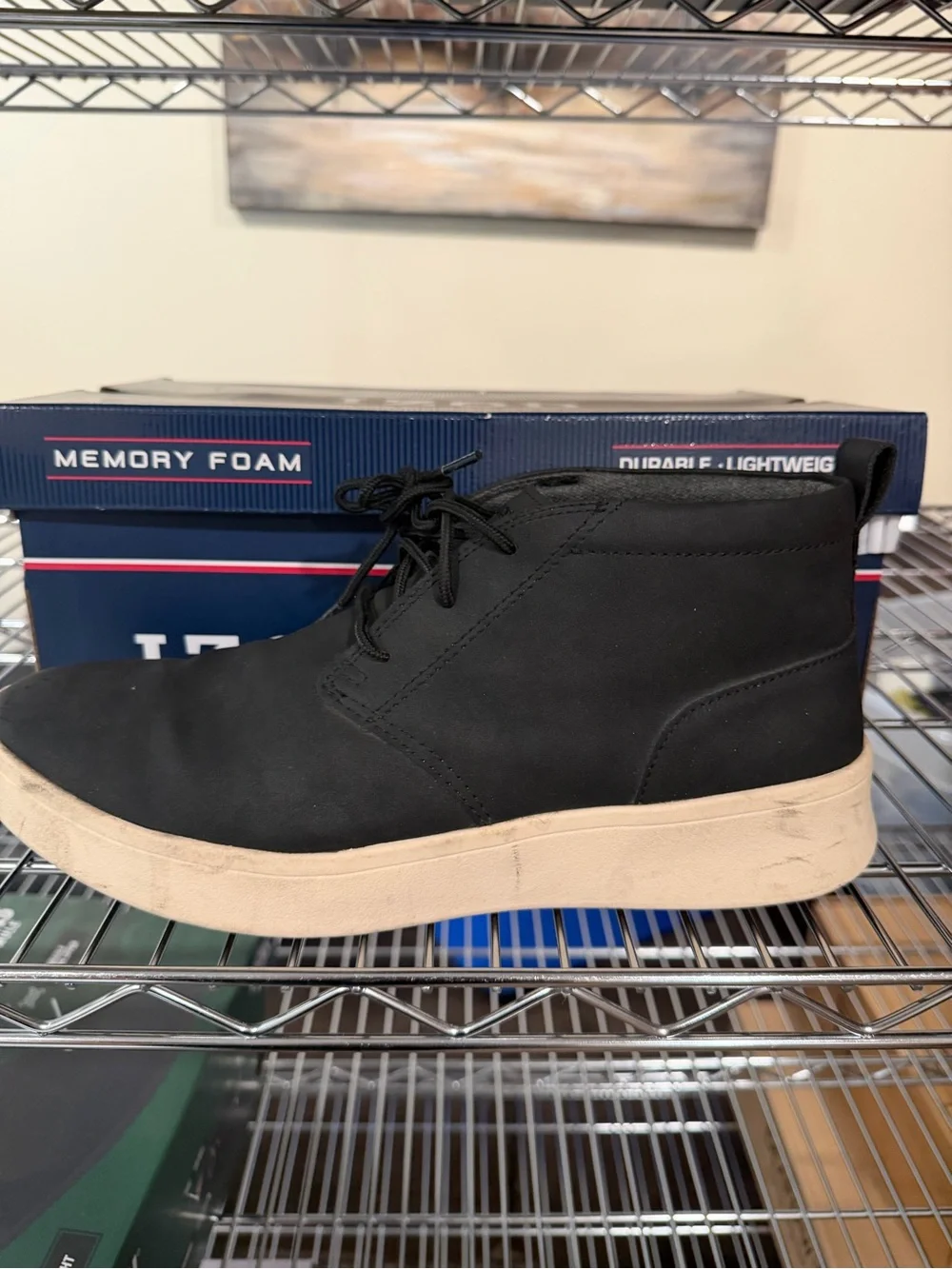 Izod Men’s Palmer Ankle Boots Black PU Leather Size 10 M US